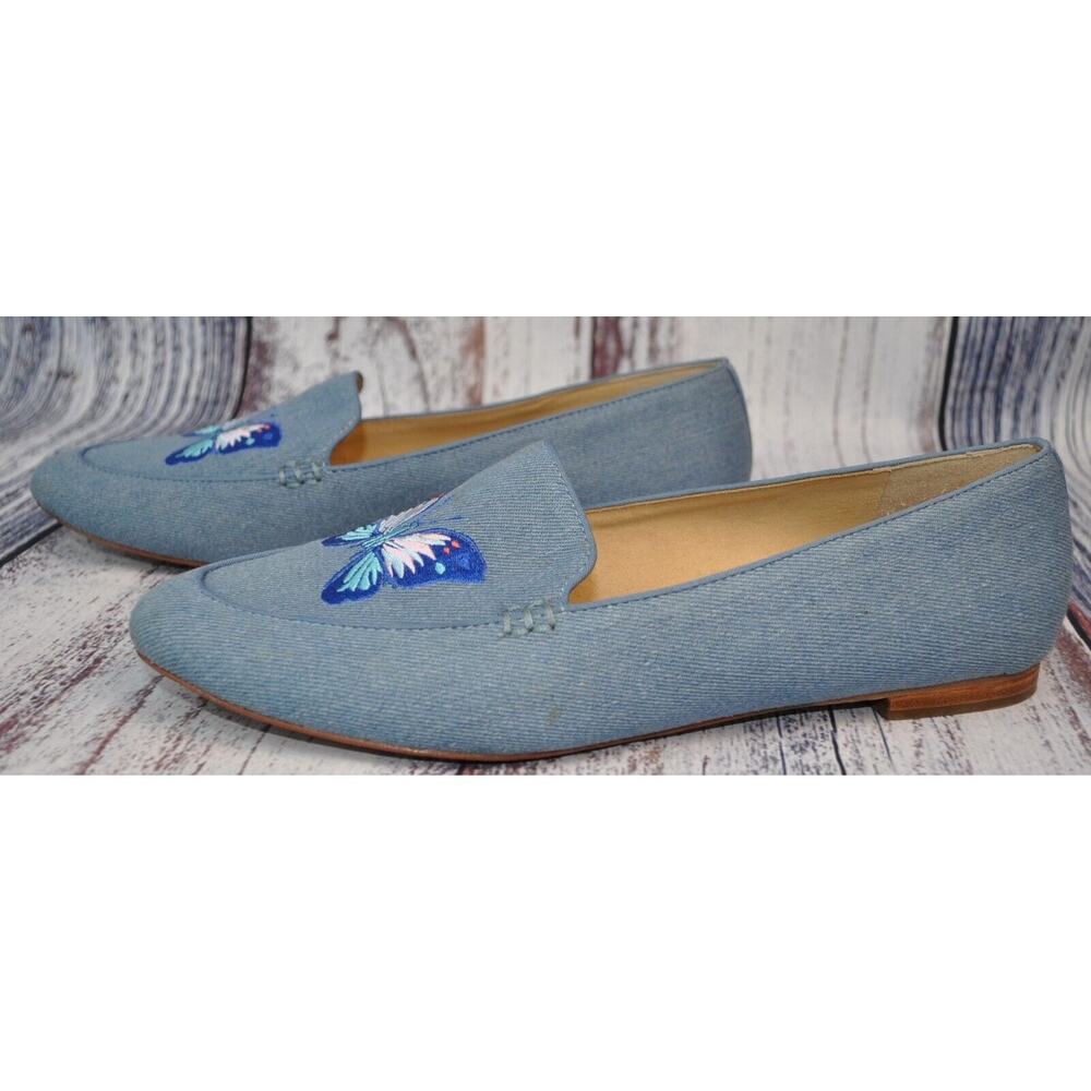 Talbots Blue Butterfly Embroidered Loafers - Picture 8 of 8